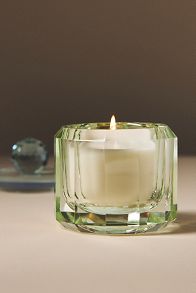 Slide View: 2: Cut Glass Fresh Fern Moss Candle