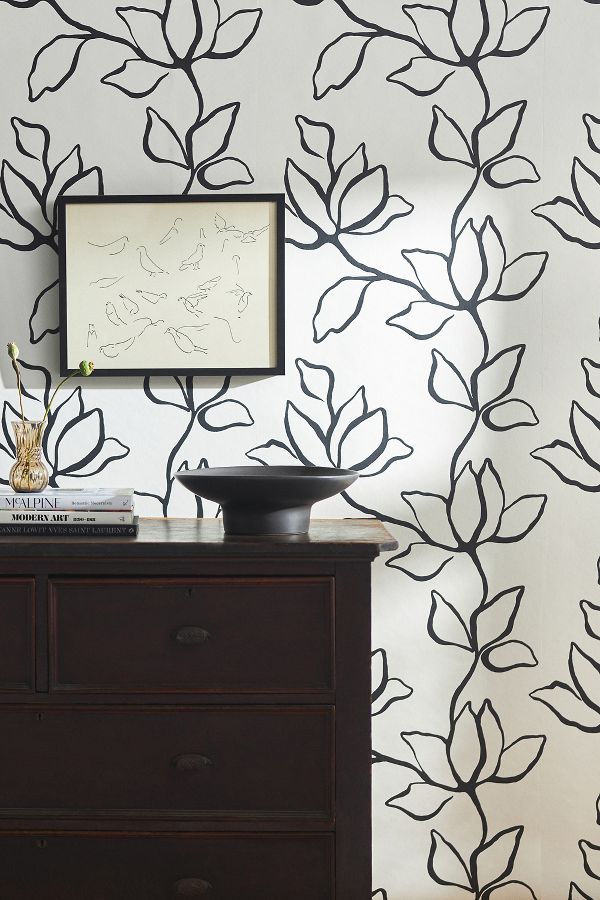 Slide View: 1: Floral Sketch Wallpaper