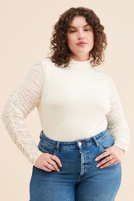 Design History Octavia Lace Sleeve Top