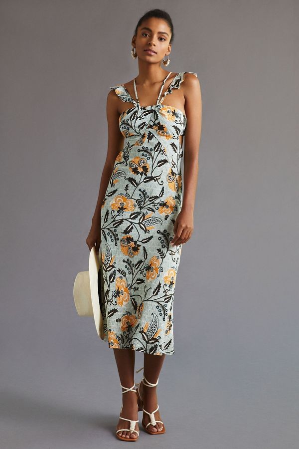 Slide View: 1: Halter Slim Midi Dress