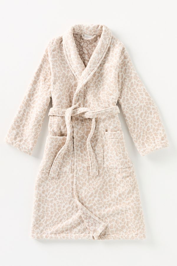 Slide View: 2: Lola Leopard Cotton Bath Robe