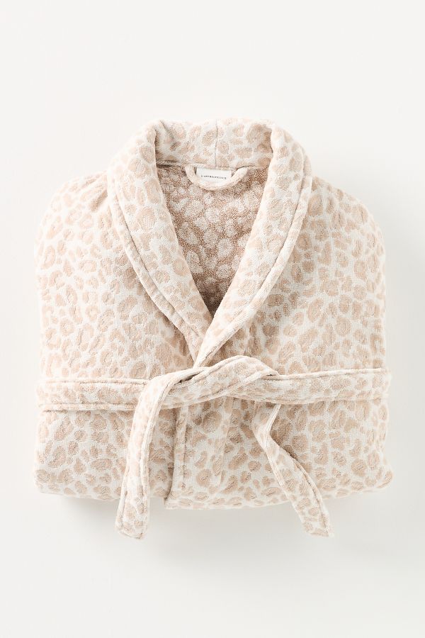 Slide View: 1: Lola Leopard Cotton Bath Robe