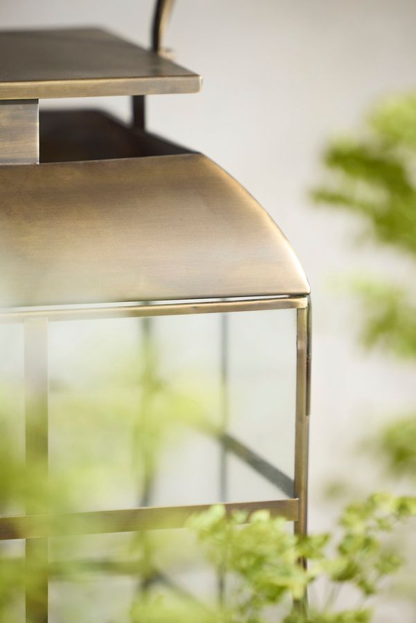 Slide View: 4: Brass Windowpane Lantern