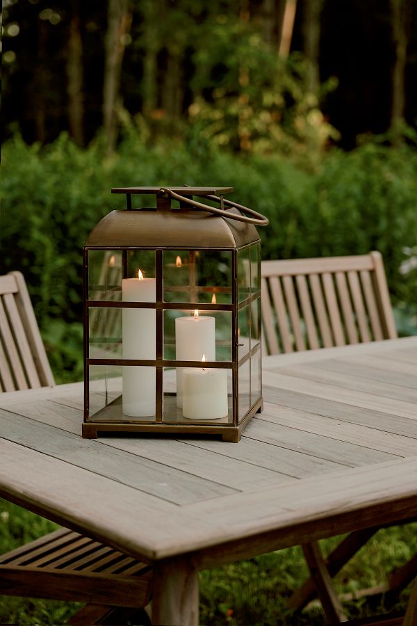 Slide View: 2: Brass Windowpane Lantern