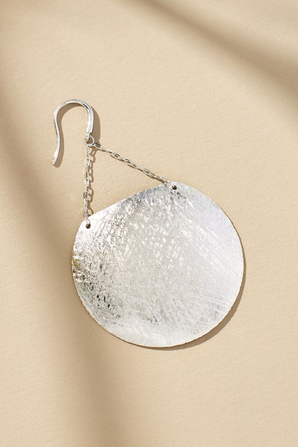 Slide View: 2: Hammered Disc Drop Earrings