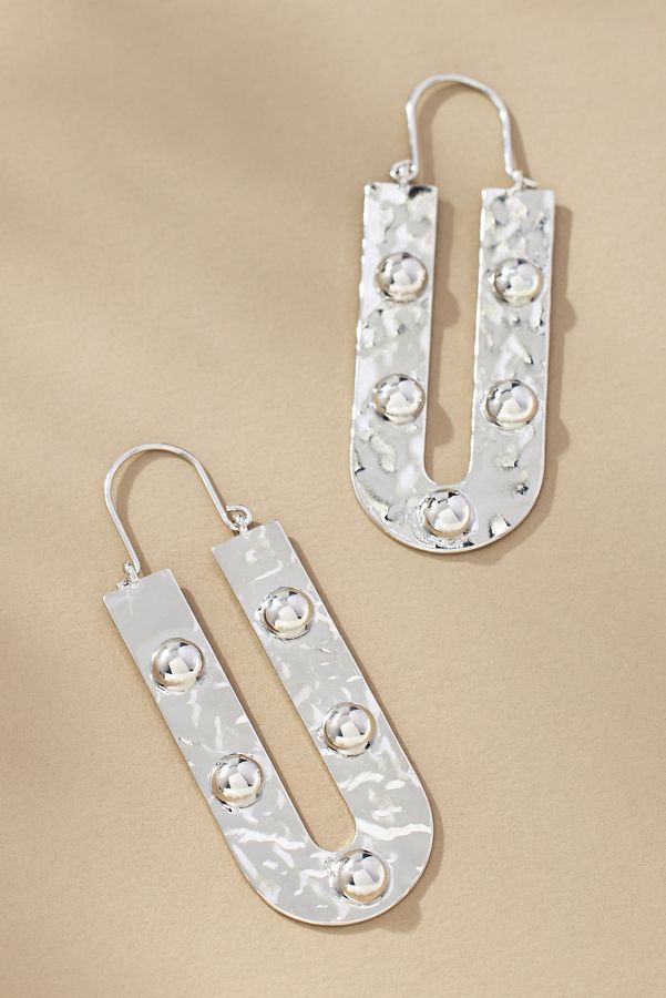 Slide View: 1: U-Shaped Spur Hoop Earrings