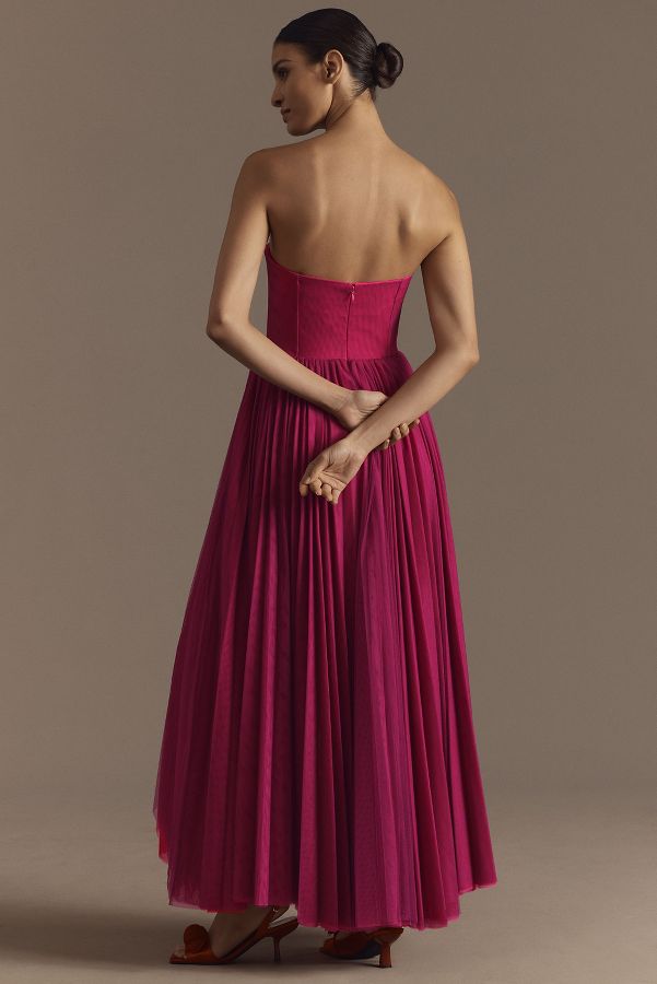 Slide View: 2: Hutch Calloway Strapless Bustier Tulle Maxi Dress