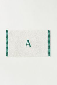 Slide View: 1: Monogram Embroidered Cotton Bath Mat