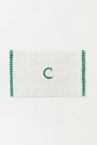 Slide View: 1: Monogram Embroidered Cotton Bath Mat