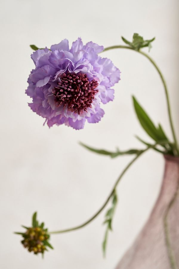 Slide View: 2: Faux Scabiosa Flower Spray