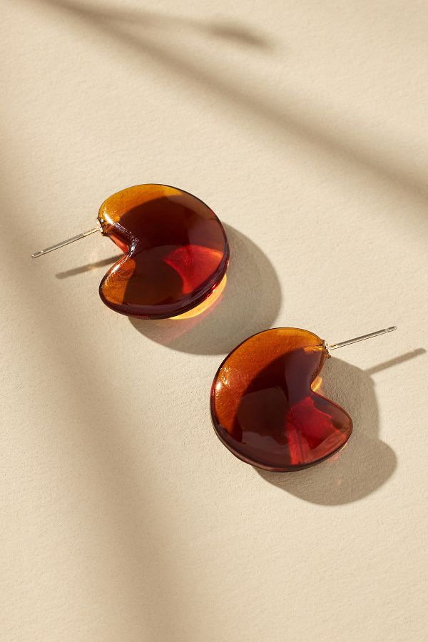 Slide View: 1: Curved Lucite Earrings