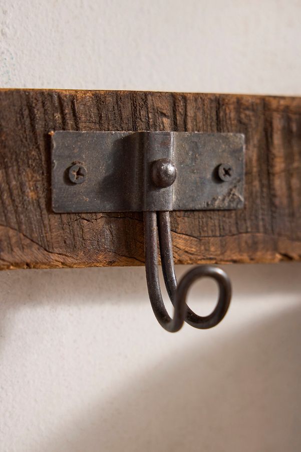 Slide View: 2: Reclaimed Wood Hook Rack