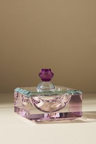 Slide View: 1: Cut Glass Lidded Trinket Box