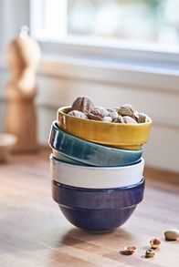 Slide View: 1: The Rowen Portuguese Stoneware Nut Bowls, Set of 4