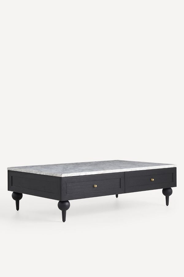 Slide View: 2: Fern 54" Marble-Top Coffee Table