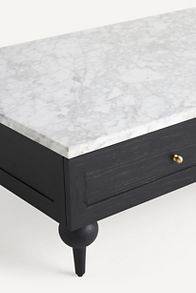 Slide View: 3: Fern 54" Marble-Top Coffee Table