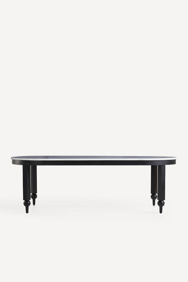 Slide View: 2: Fern Oval 96" Marble Dining Table