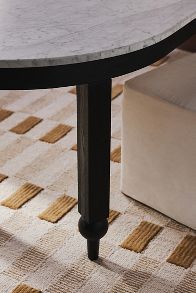 Slide View: 7: Fern Oval 96" Marble Dining Table