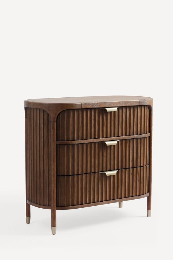 Slide View: 2: Isla Fluted Three-Drawer Dresser