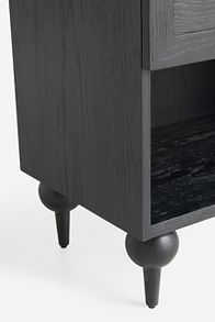 Slide View: 4: Fern Marble-Top One-Drawer Open Nightstand