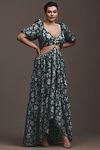 Thumbnail View 7: V. Chapman Emma V-Neck A-Line Brocade Cutout Maxi Dress