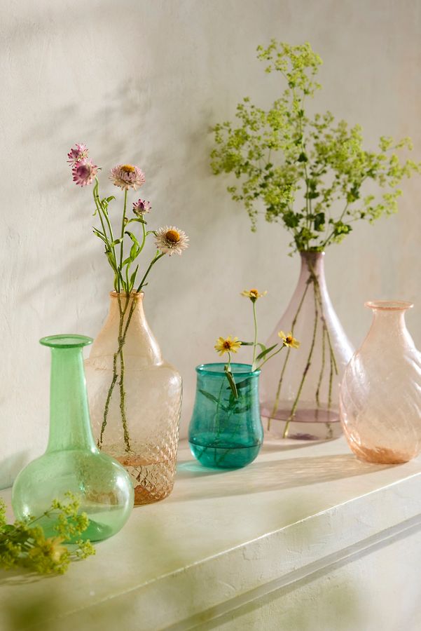 Slide View: 3: Recycled Glass Vase, Moss