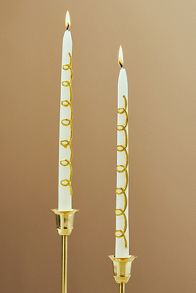 Slide View: 1: Meri Meri Gold Swirl Taper Candles, Set of 2