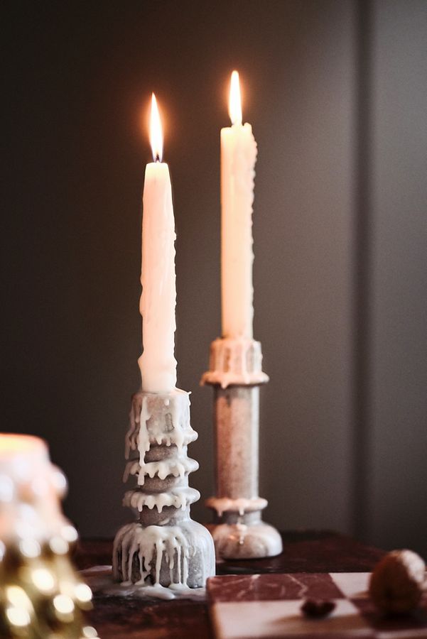 Slide View: 1: Fiona Marble Candlestick Holder