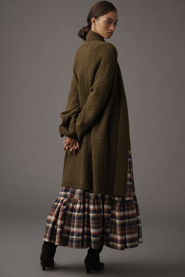 Slide View: 2: The Mariel Longline Cardigan Sweater: Textured Edition