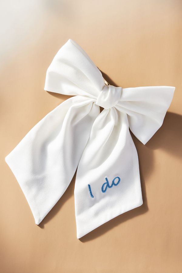 Slide View: 1: By Anthropologie Weddings I Do Satin Hair Bow