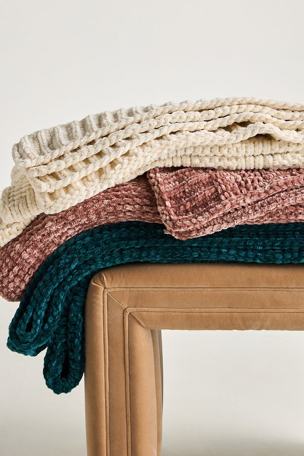 Slide View: 2: Rebecca Chenille Throw Blanket