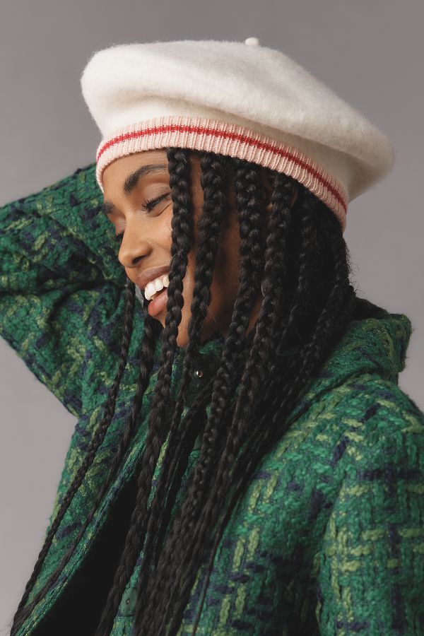 Slide View: 1: By Anthropologie Varsity Stripe Beret