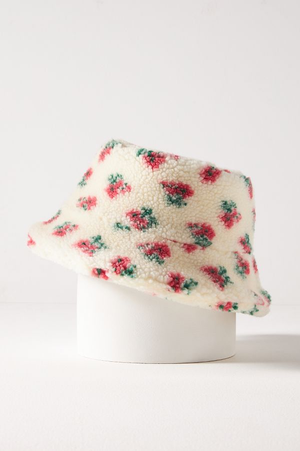 Slide View: 3: Chapeau seau sherpa à fleurs By Anthropologie