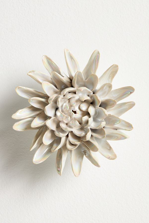 Slide View: 4: Iridescent Ceramic Wall Flower