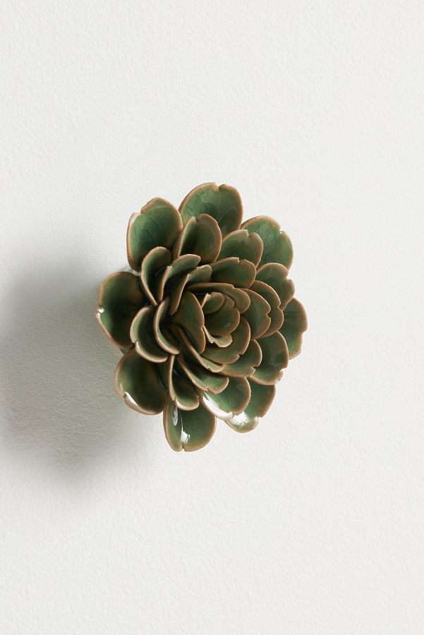 Slide View: 3: Green Ceramic Wall Flower