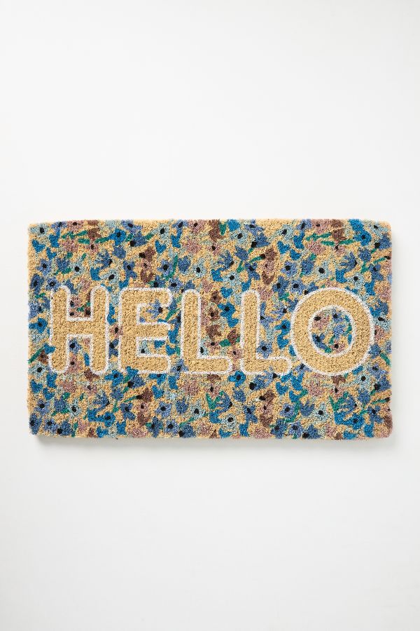 Slide View: 1: Seasonal Greetings Printed Coir Doormat