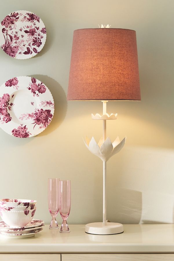 Slide View: 1: Stray Dog Designs x Anthropologie Double Posy Table Lamp