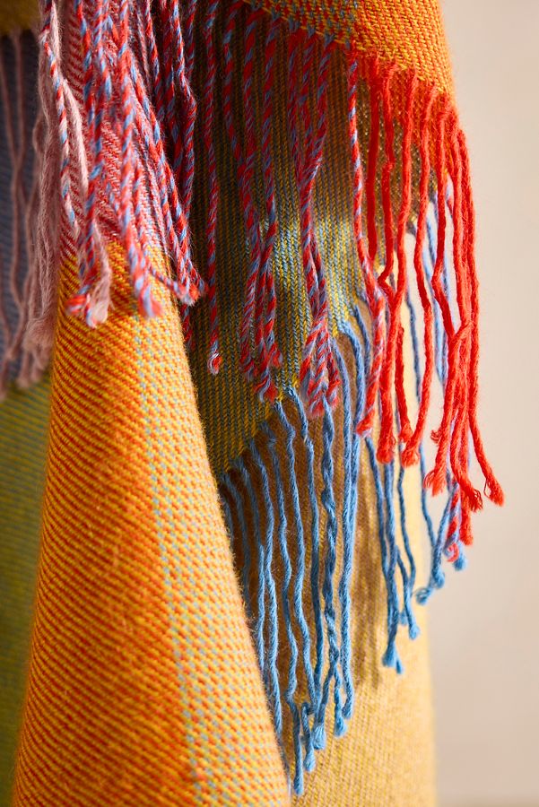 Slide View: 2: Vibrant Plaid Alpaca Throw