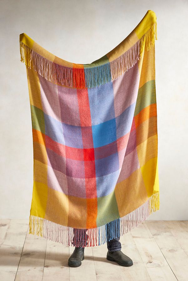 Slide View: 1: Vibrant Plaid Alpaca Throw