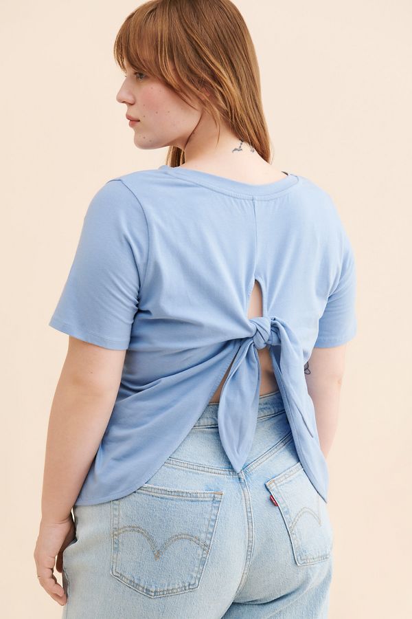 Slide View: 1: Eloquii Tie Back Tee