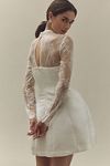 Thumbnail View 2: BHLDN Long-Sleeve High-Neck Lace Fit & Flare Mini Dress