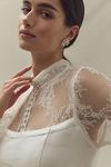 Thumbnail View 4: BHLDN Long-Sleeve High-Neck Lace Fit & Flare Mini Dress