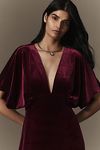 Thumbnail View 3: BHLDN Amelia Deep-V Stretch Velvet Maxi Dress