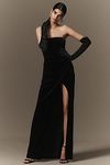 Thumbnail View 1: BHLDN Luella Strapless Side-Slit Stretch Velvet Maxi Dress