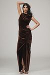 Thumbnail View 5: BHLDN Francesca High-Neck Stretch Velvet Maxi Dress