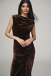 Thumbnail View 4: BHLDN Francesca High-Neck Stretch Velvet Maxi Dress