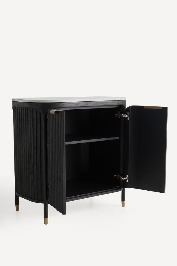 Slide View: 3: Isla Fluted Wood Bar Cabinet