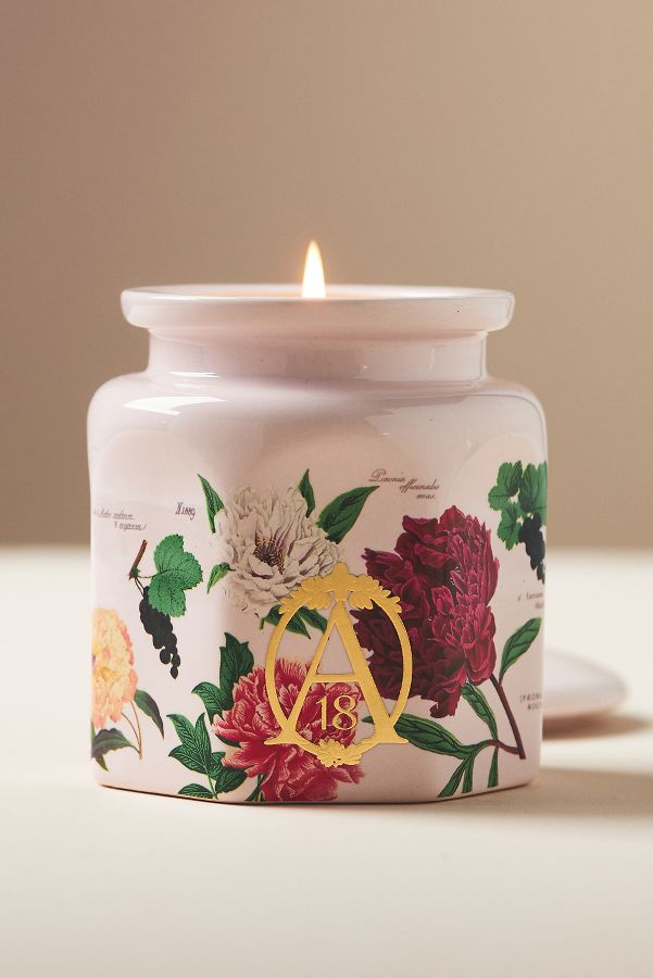 Slide View: 1: Apothecary 18 Floral Peony Blush Ceramic Jar Candle