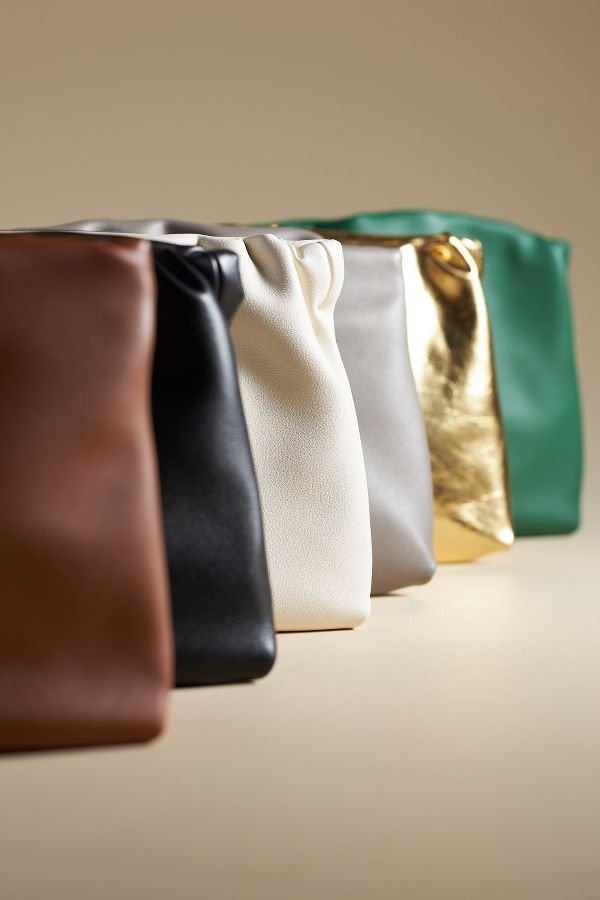 Slide View: 4: By Anthropologie Cinched Faux-Leather Clutch