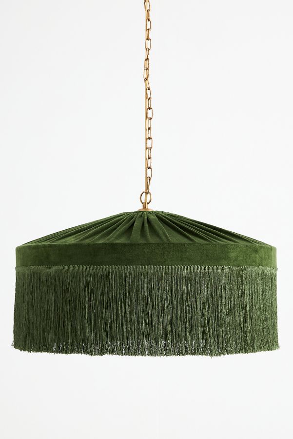 Slide View: 3: Tassel-Fringed Velvet Pendant